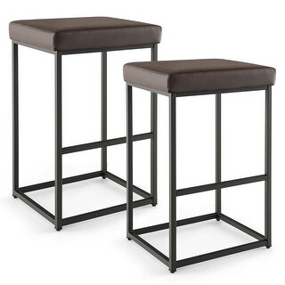 Costway 30" Barstools Set of 2 Upholstered Bar Height Chairs PU - See Details