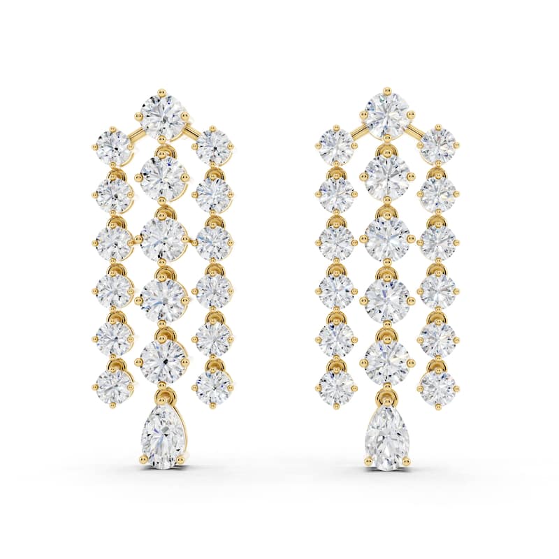 Auriya 14k Gold 3ctw Lab Grown Diamond Dangle Earrings (E-F VS) - Yellow