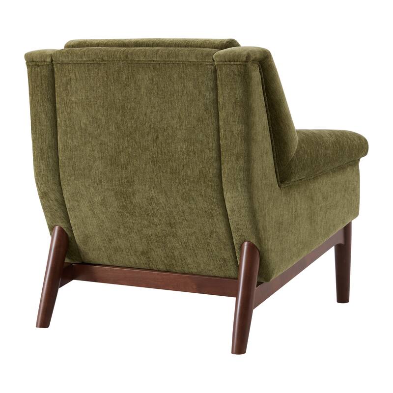 Mid-Century Modern Upholstered Accent Chair with Flared Arms by Harper&Bright Designs