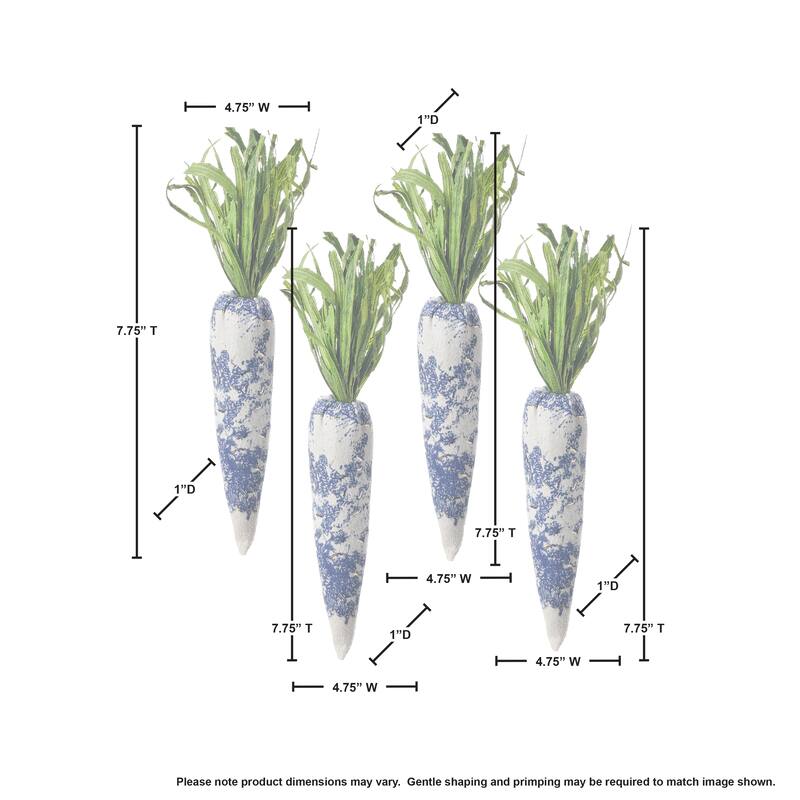 Chinoiserie Easter Carrot 7.75" Box Of 4