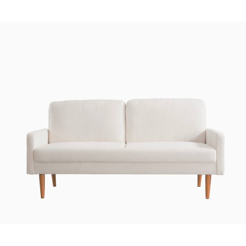 Ivory Velvet 3 Seater Sofa, European Style with Sleek Design for Home or Office