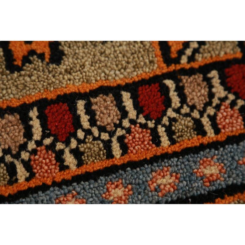 Hand Knotted Oriental 100% Wool Carpet Traditional Tribal Yellow & Gold Heriz (serapi) Runner Rug - 9' 10'' X 4' 1''