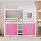 preview thumbnail 20 of 29, Elegant Playhouse Design Full Size Bunk Wood House Bed with Tent