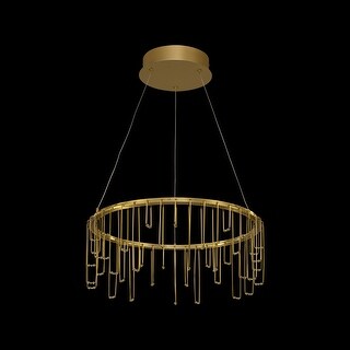 Lucerna 18" LED Chandelier in Stainless Steel Gold
