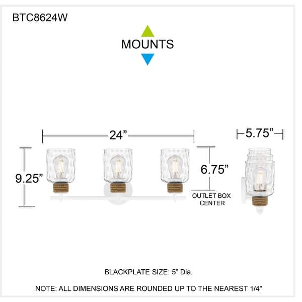 Baltic 3-Light Matte White Bath Light