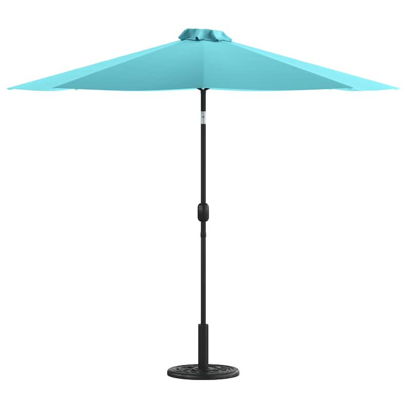 9 FT Round Umbrella - 1.5" Diameter Aluminum Pole - Crank and Tilt Function
