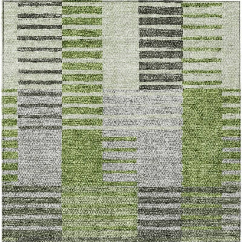 HomeRoots Striped Transitional Rectangle Outdoor Rug