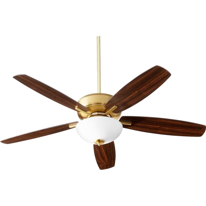 Quorum International Breeze 52" 5 Blade Indoor Ceiling Fan with Light - Aged Brass