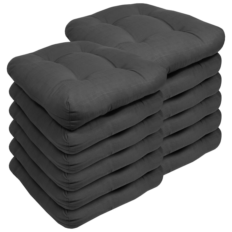 Sweet Home Collection Patio Cushions Outdoor Chair Pads Thick Fiber Fill Tufted 19" x 19"