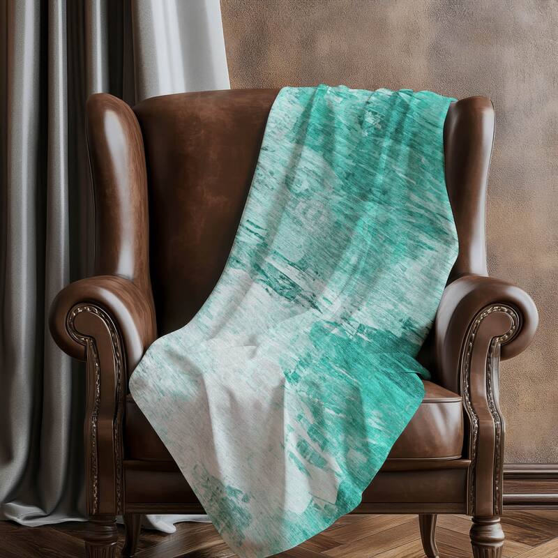 Premium Machine Washable Abstract Modern Sherpa Throw Blanket