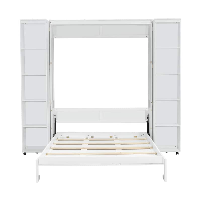 Queen Murphy Bed Wall Bed with Storage Doors - Space-Saving & Elegant Design