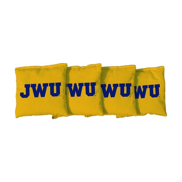 slide 2 of 3, Johnson & Wales JWU Wildcats Yellow Cornhole Bags All-Weather Resin Filled