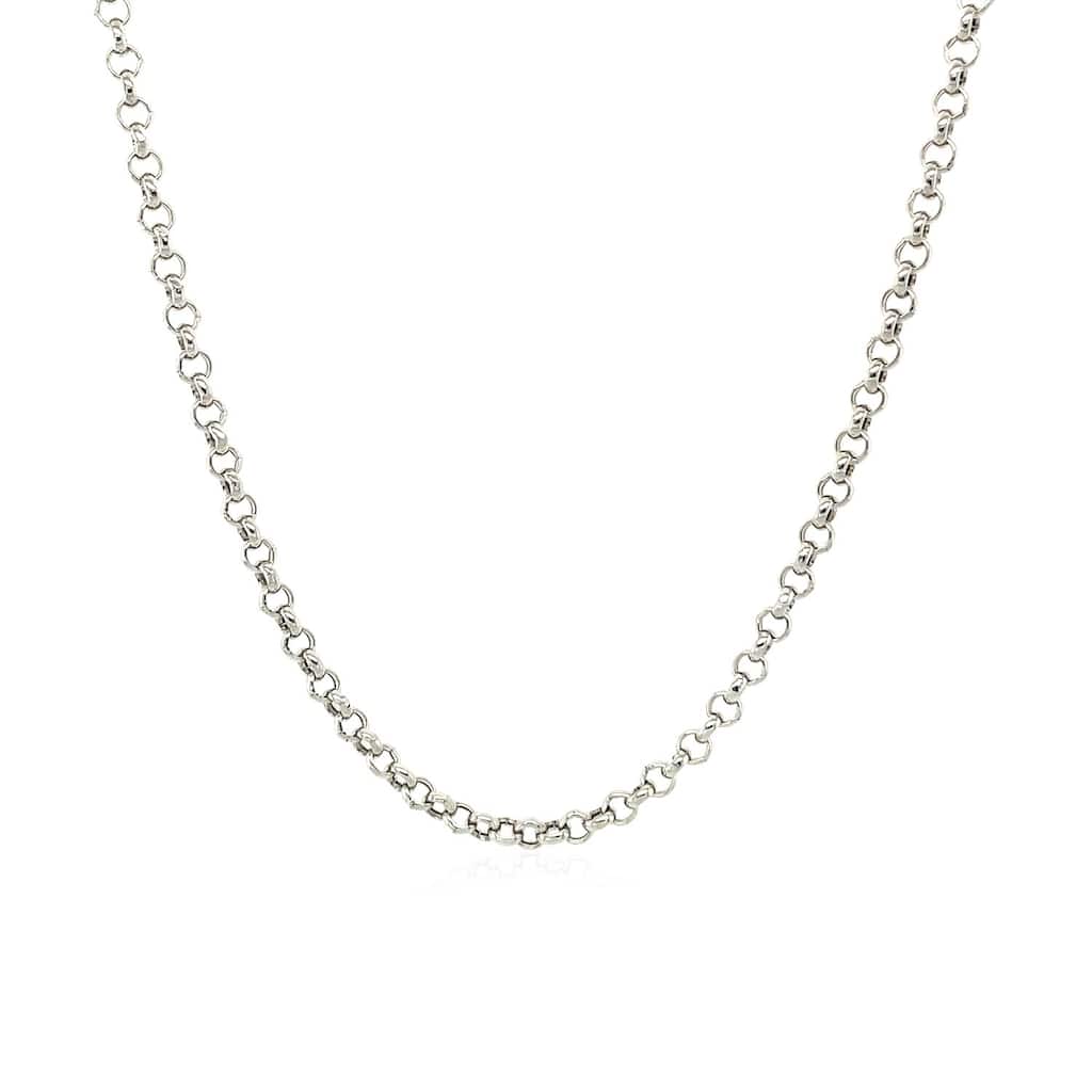 MayaMila 2.3mm 14k Solid White Gold Rolo Chain Necklace