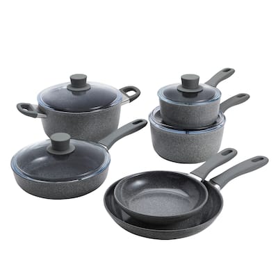 ZWILLING Parma Plus Ceramic 10-pc Aluminum Ceramic Nonstick Cookware Set - Grey