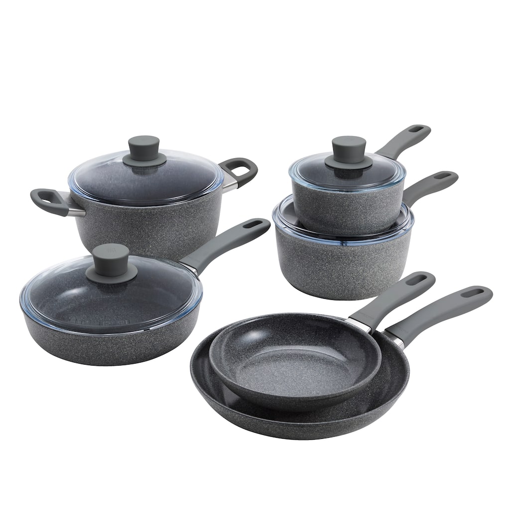 ZWILLING Parma Plus Ceramic 10-pc Aluminum Ceramic Nonstick Cookware Set - Grey