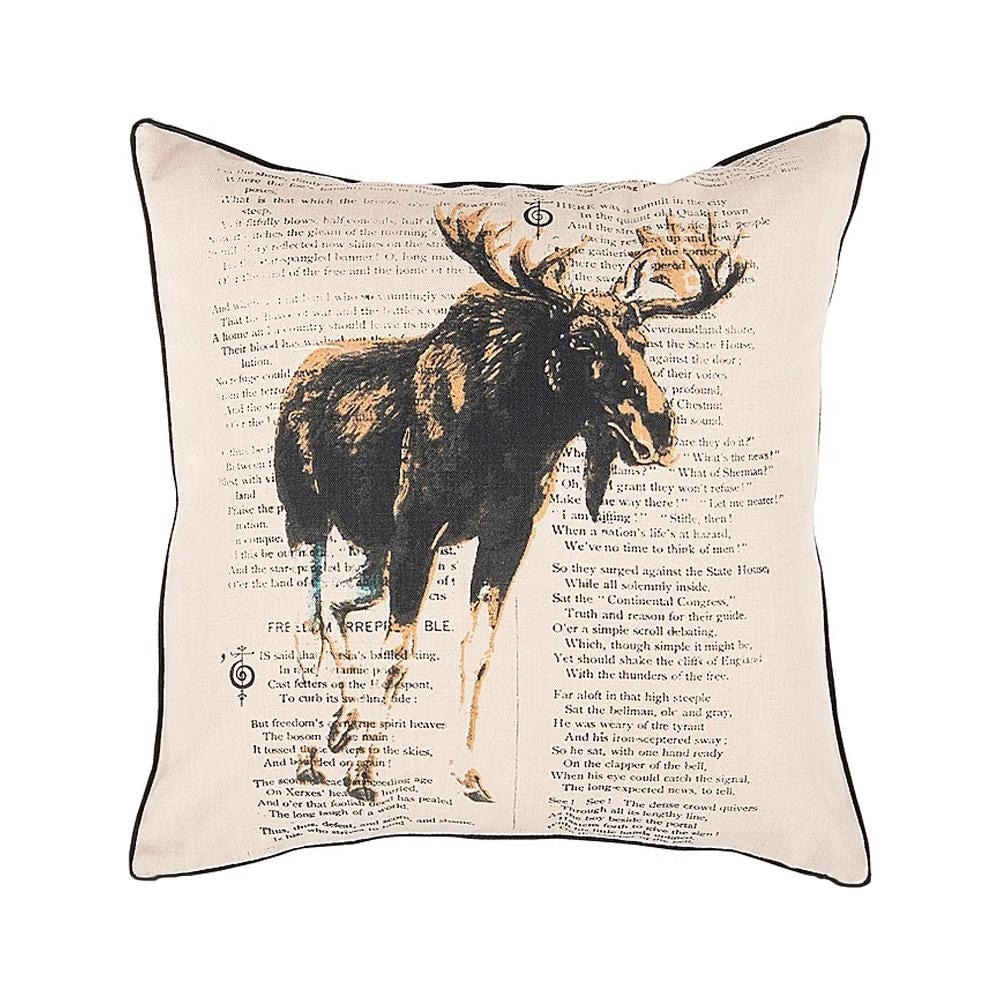Moose Pattern Rustic 22-inch Decorative Pillow
