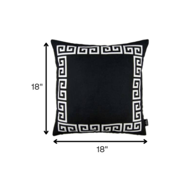 HomeRoots Yellow and White Greek Key Bordered Throw Pillow