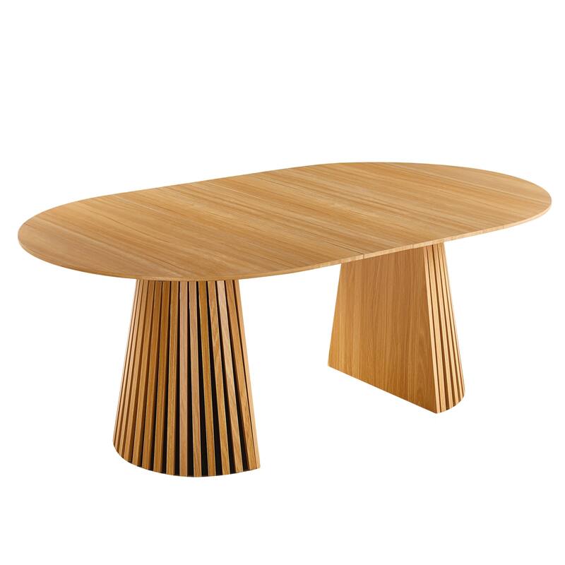 Extendable Home Office Table, Dining Table Kitchen Table, Large Coffee Table with Stripe Legs