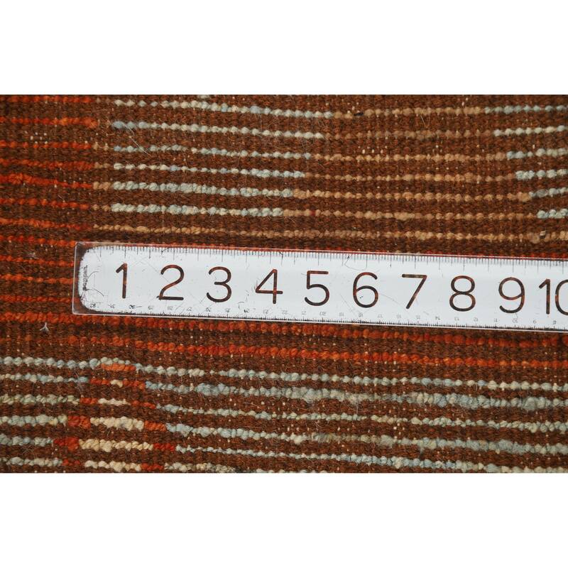 Geometric Orange Moroccan Oriental Area Rug Hand-Knotted Wool Carpet - 6'8" x 9'8"