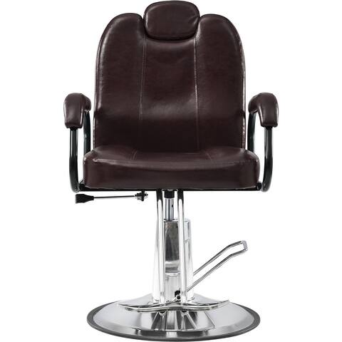 Reclining Barber Chair with Heavy-Duty Pump, Deluxe Office Chair