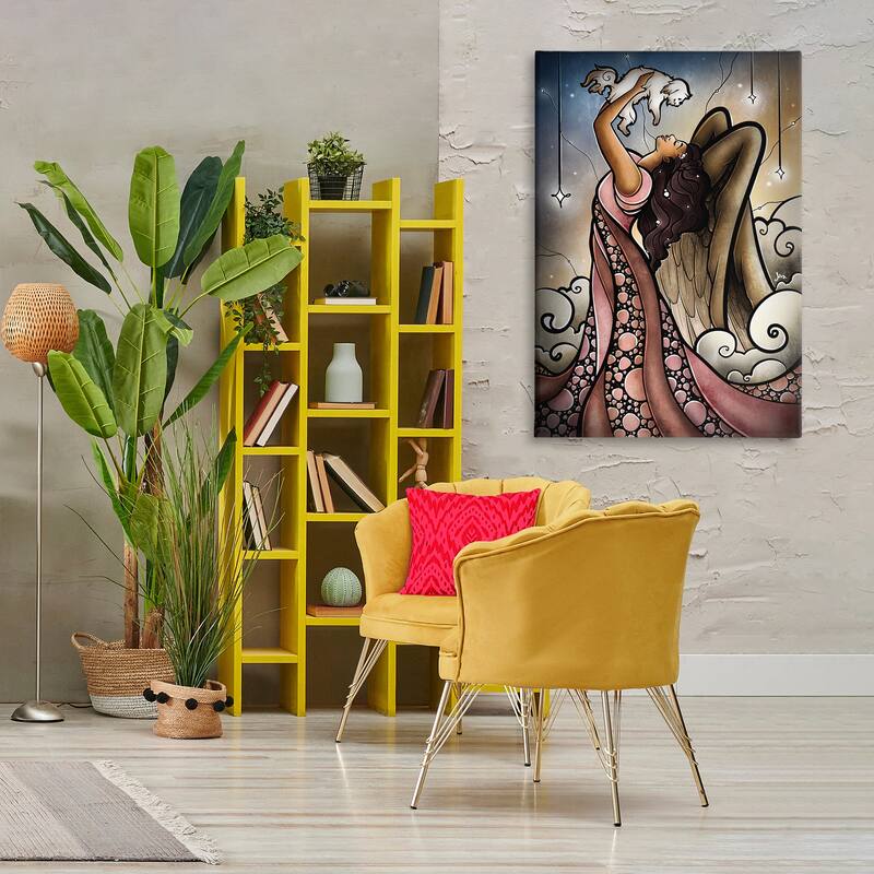 Stupell Angel with New Puppy Canvas Wall Art Design By Mandie Manzano