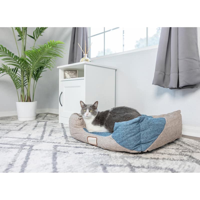 Soft upholstery Cat Bed, Skid free Nest Pet Bed, Puppy Beds - 26" x 21" x 6";