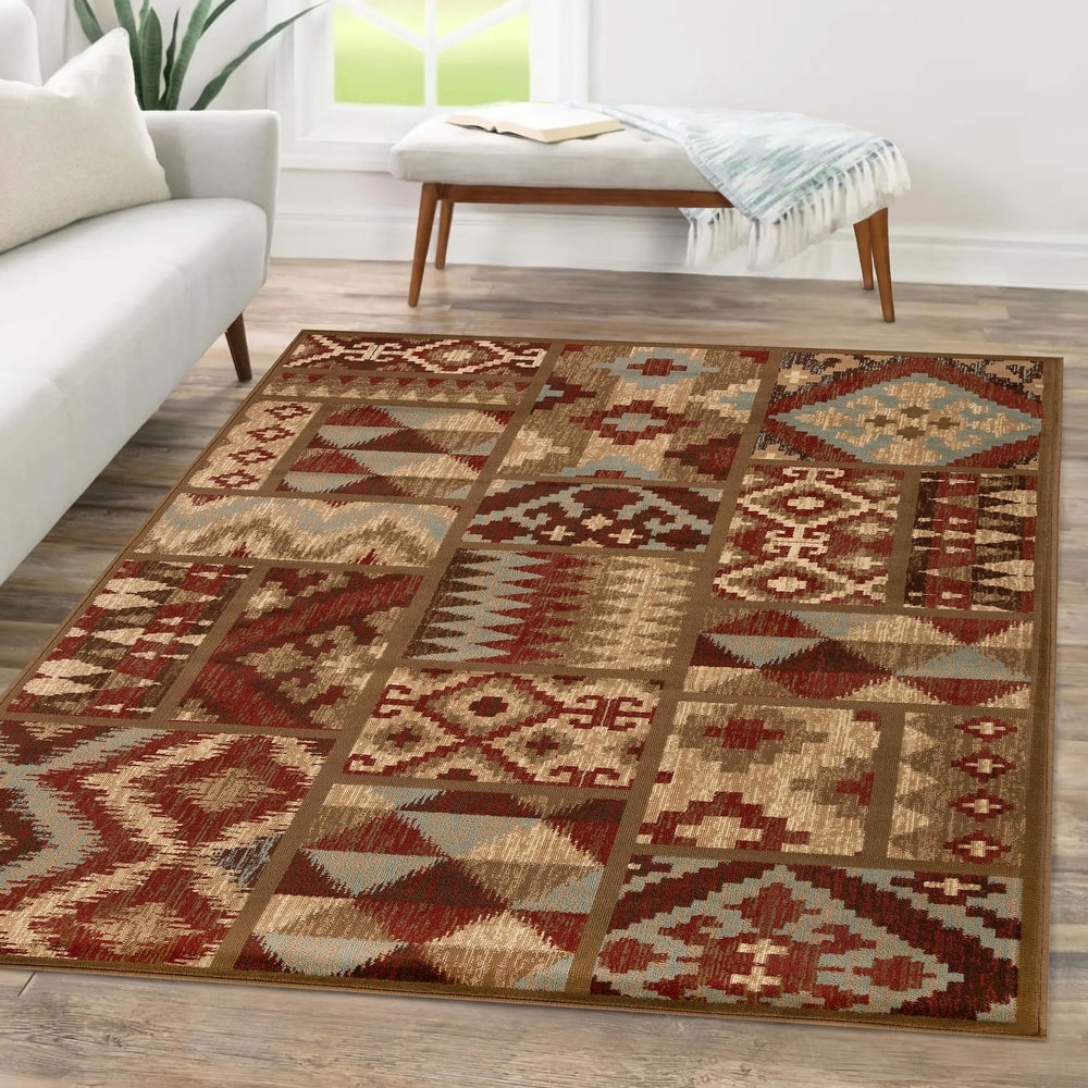 Superior Berlin Geometric Color Block Indoor Runner or Area Rug