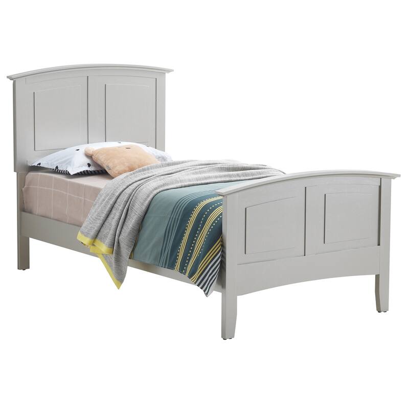 Transitional Style Twin Panel Bed - 77" - Silver Champagne