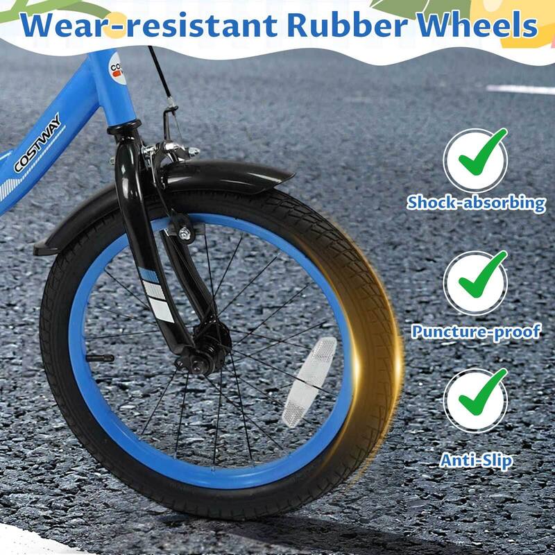 Costway 14" Kids Bike with Removable Training Wheels Adjustable Seat & - See Details