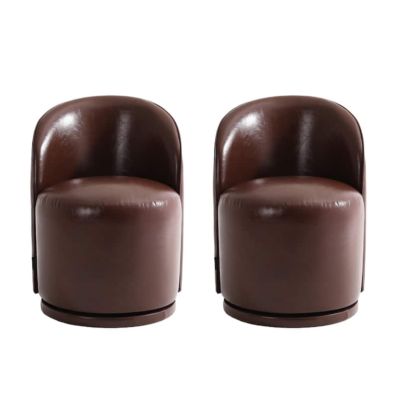 Modern Armless 360-Degree Swivel Dining Chair Barrel Chair