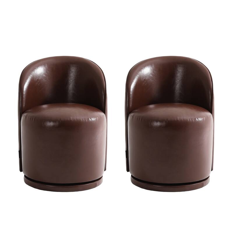 UIXE 2 Set Modern Upholstered Swivel Armless Side Dining Chairs