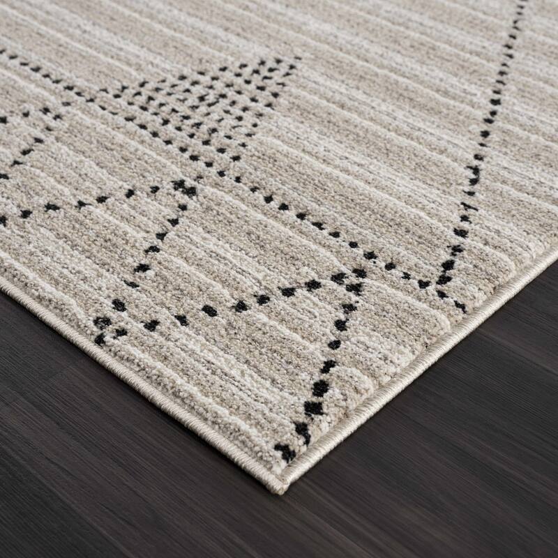 Hauteloom Casablanca Collection Bohemian Farmhouse High Pile Area Rug