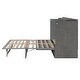 preview thumbnail 16 of 18, Queen Murphy Platform Bed Storage Cabinet with Storage Drawer and Charging Station, Wooden Foldable Murphy Chest Bed, Gray