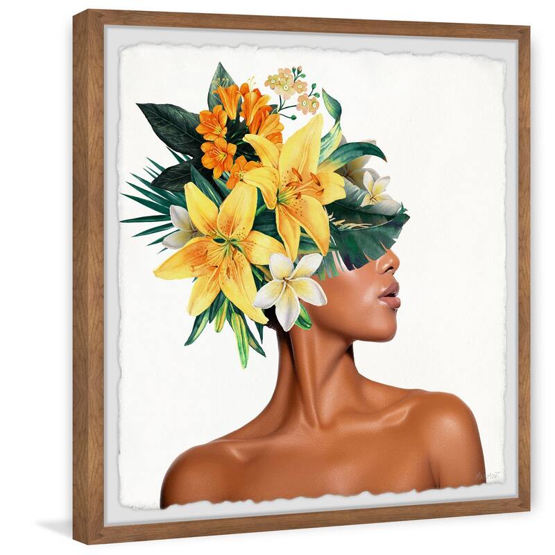 Sunny Yellow Petals Framed Wall Art, Elegant Home Touch - Sophisticated Artwork for Refined Décor