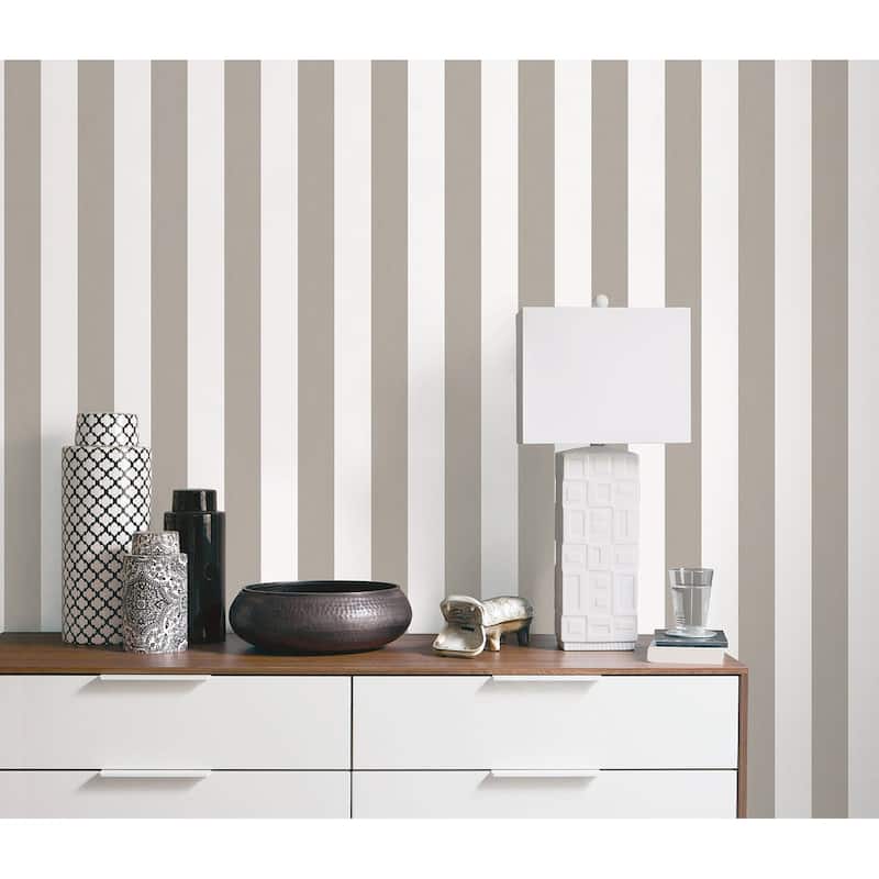 Galerie Wallcoverings Smart Stripes 2 Surface Stripe Vinyl on Non-Woven Matte Wallpaper Roll