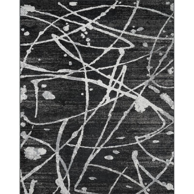Machine Washable Archie Rug - 7'10" x 10'0" - Black/Grey
