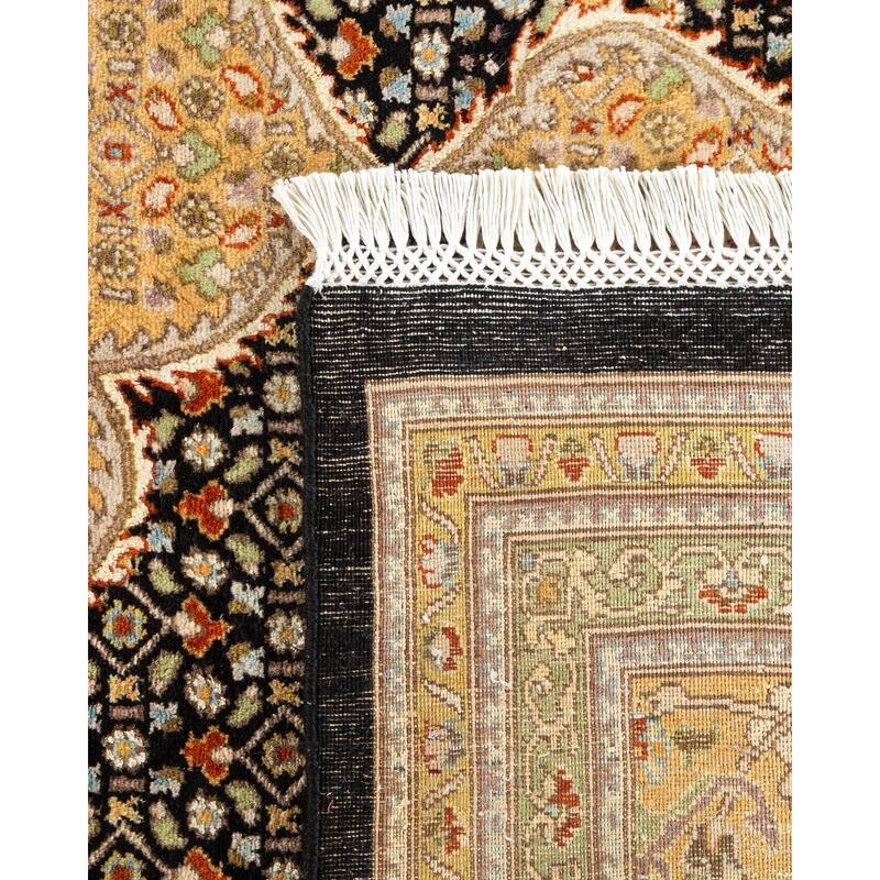 Overton Hand Knotted Wool Traditional Oriental Black Area Rug - 10' x 14'