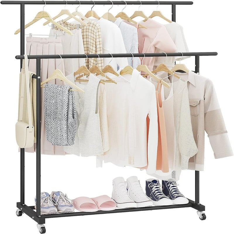 Rod Clothing Garment Rack - 17.71"D x 39.76"W x 47.63"H