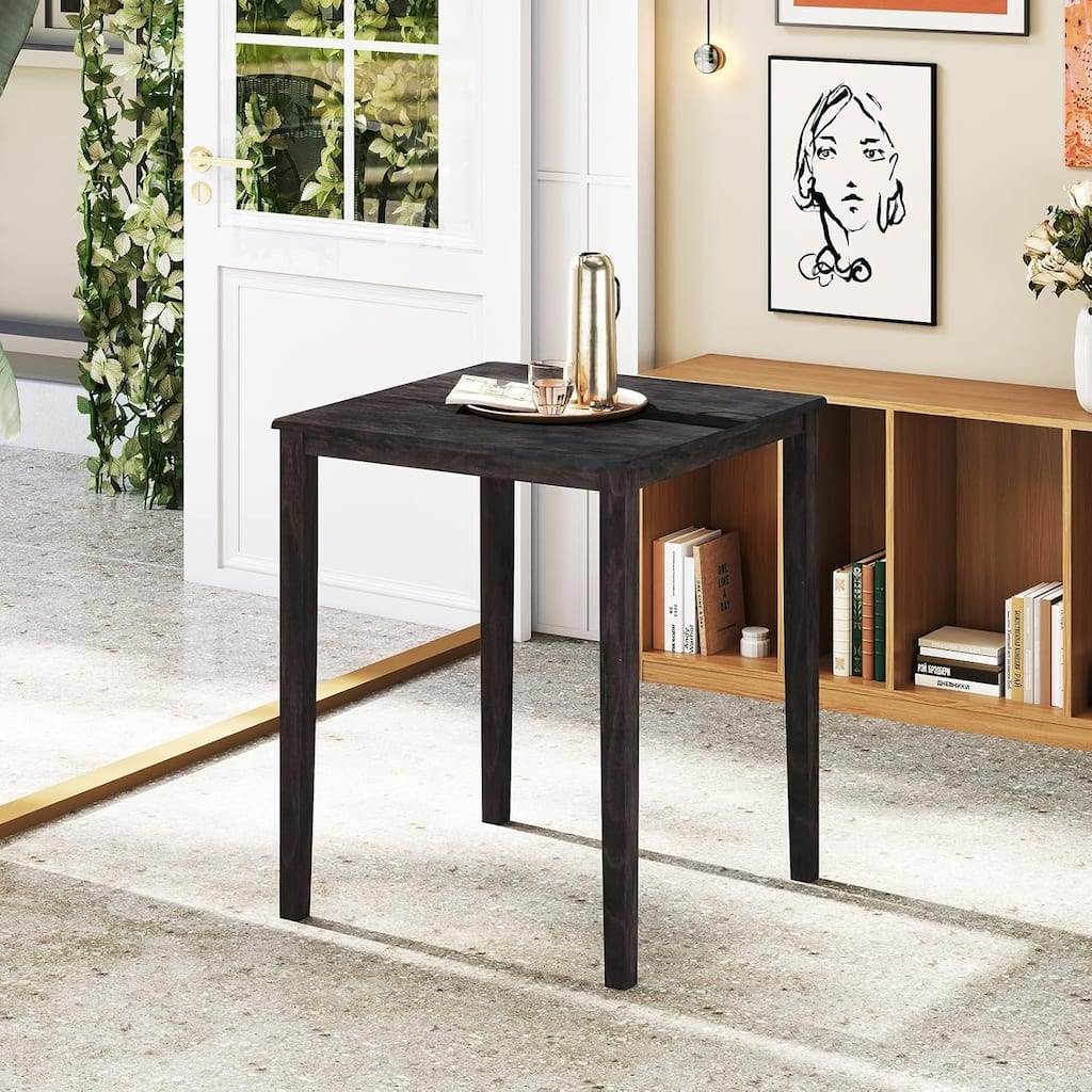 Wooden Kitchen Table Square Dining Table for Small Space - Grey