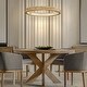 preview thumbnail 2 of 5, Modern Farmhouse LED Wagon Wheel Chandelier with Crystal Accent - W:35.4"