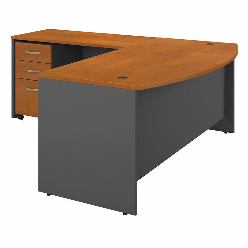 Series C 72W Bow Front L Desk with Drawers by Bush Business Furniture