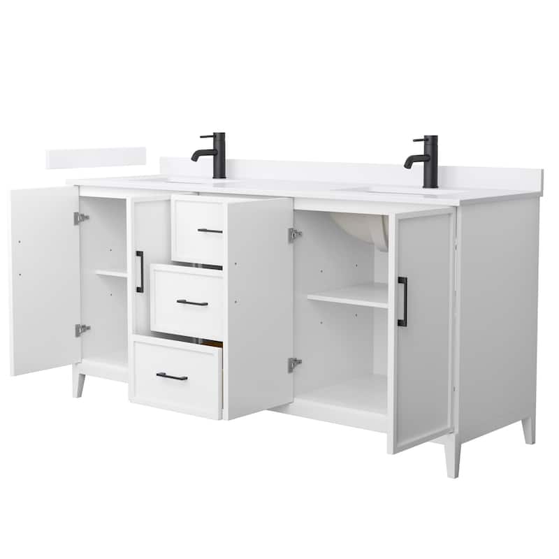 Elan 72-inch Double Vanity, Cultured Marble Top