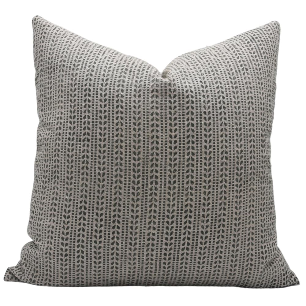 Fabdivine Block Printed Accent Pillow Cover for Farmhouse Bed or Living Room Home Decorative Green Cushioncase, Ratanbel