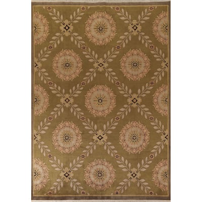 All-Over Floral Nepalese Oriental Area Rug Handmade Wool Carpet - 8'10"x 11'8"