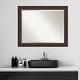 preview thumbnail 7 of 33, Beveled Wood Bathroom Wall Mirror - Lara Bronze Frame - Lara Bronze