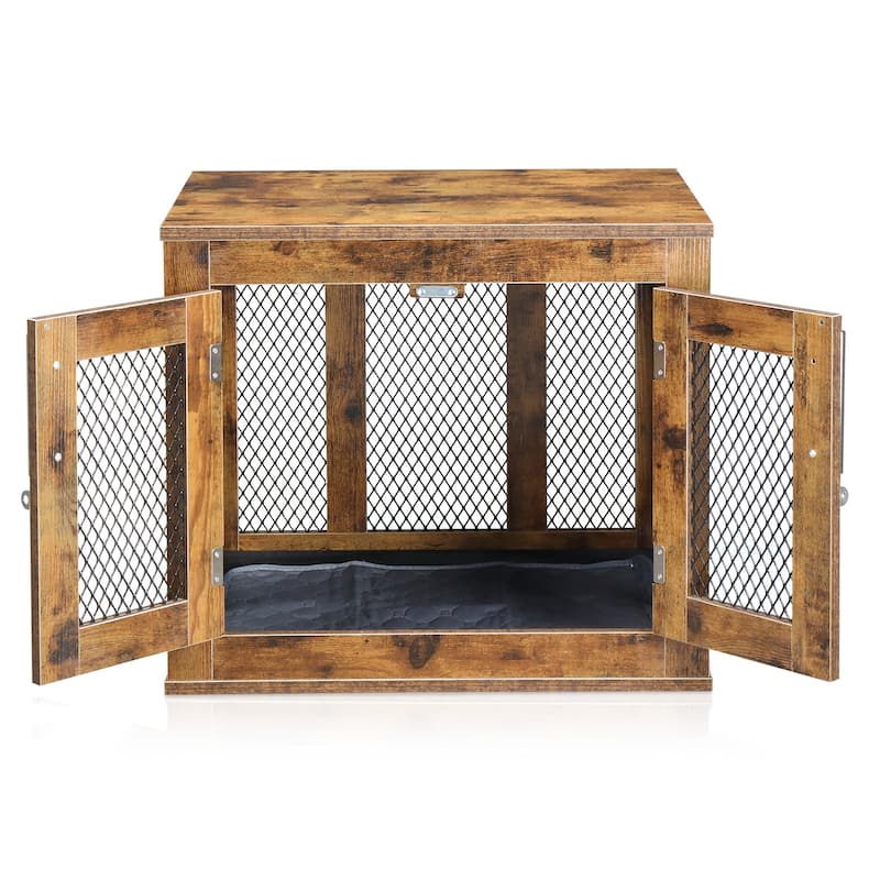 Furniture Dog Crate With Tray For Large Dogs, Indoor Aesthetic Puppy Kennel Pet House Dog Cage With Door