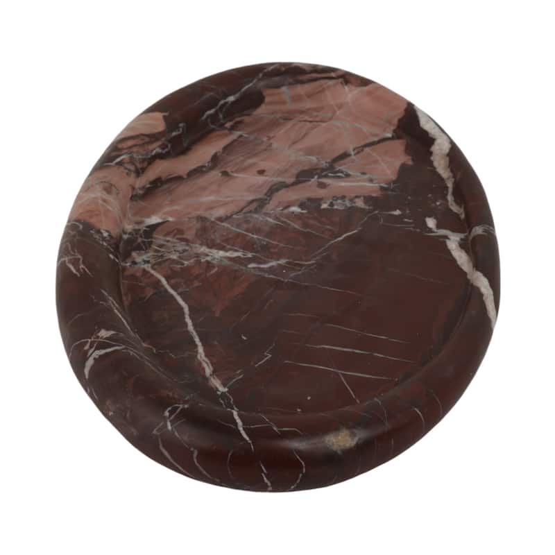 Marble Stone Oval Decorative Tray Premium Natural Vein Design - 2" Red - 17" x 11" x 2"