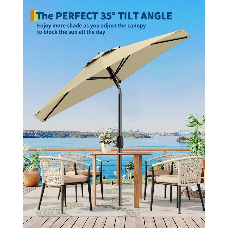 Coromose 7.5FT Patio Umbrella Outdoor, 6 Sturdy Ribs UV Protection,for Deck Poolside Backyard