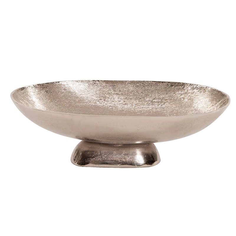Allan Andrews Silver Metal Textured Footed Bowl, Large