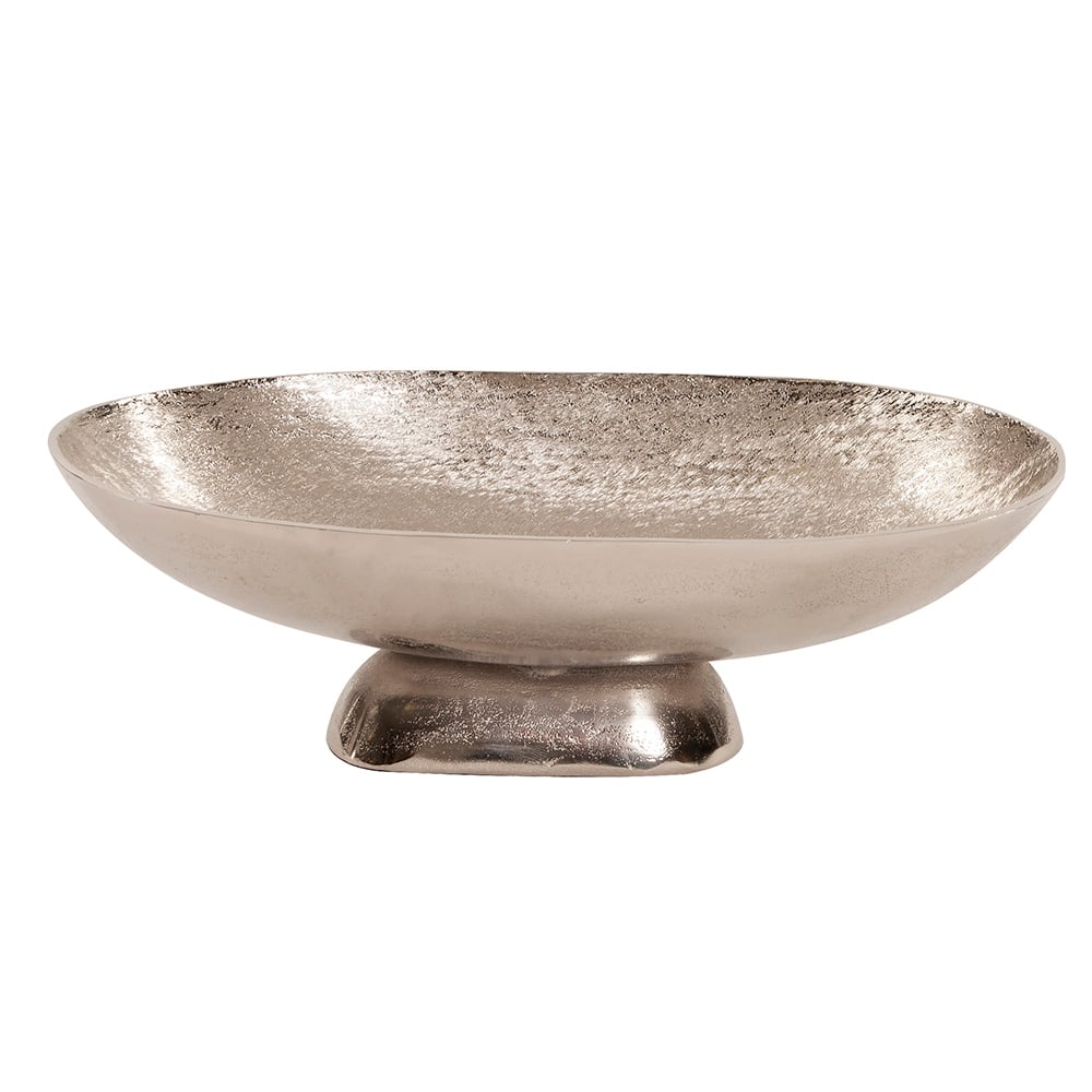 Allan Andrews Silver Metal Textured Footed Bowl, Large